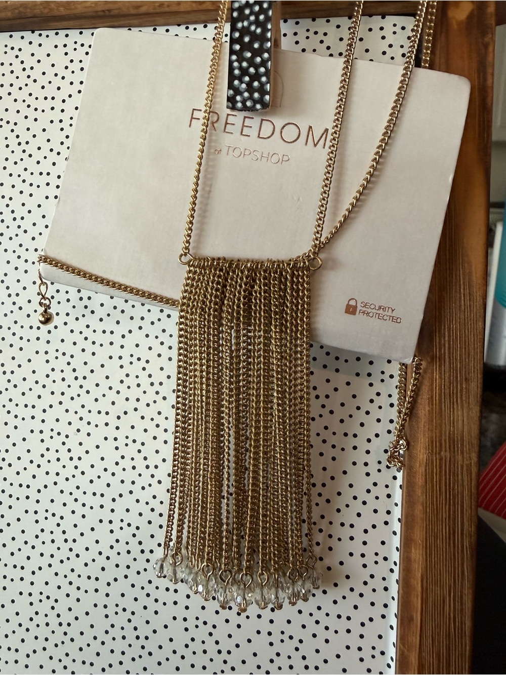 Freedom by Topshop Gold Chain Fringe Necklace NWT